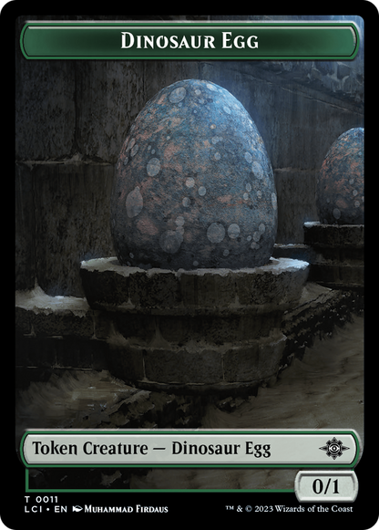 Dinosaur Egg // Dinosaur (0010) Double-Sided Token [The Lost Caverns of Ixalan Tokens] [Foil]
