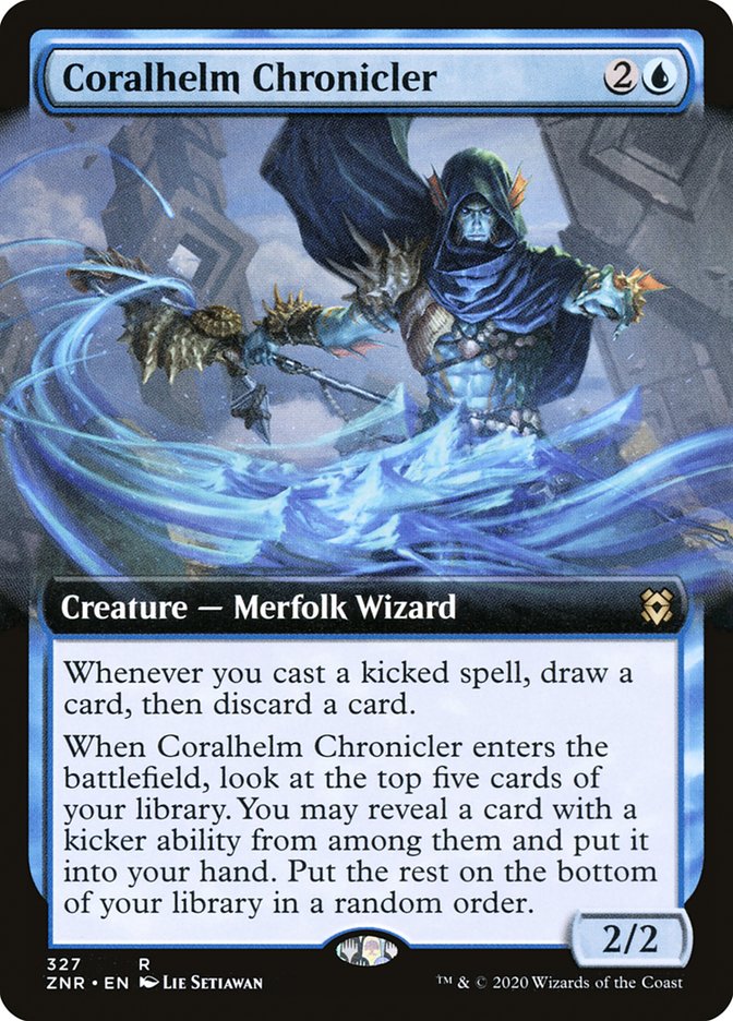 Coralhelm Chronicler (Extended Art) [Zendikar Rising] [Foil]