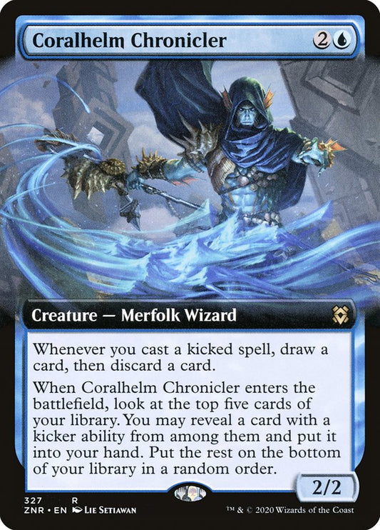 Coralhelm Chronicler (Extended Art) [Zendikar Rising] [Foil]