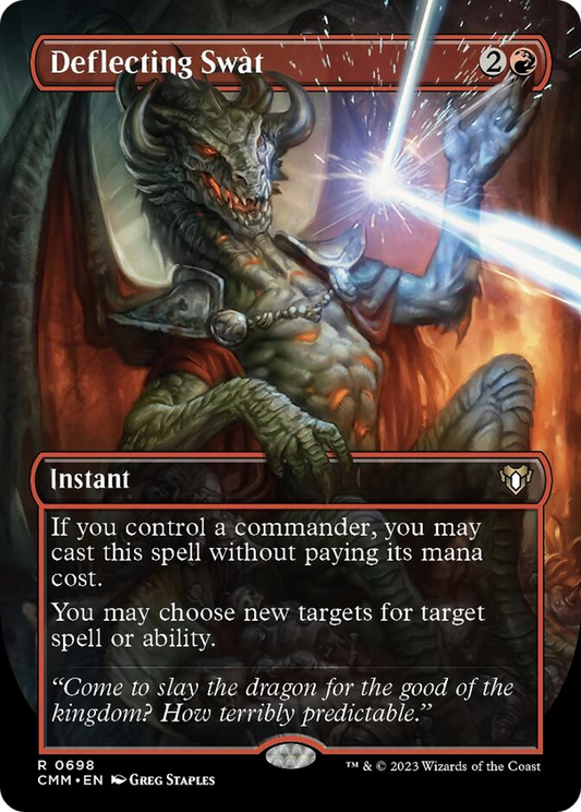 Deflecting Swat (Borderless Alternate Art) [Commander Masters] [Foil]