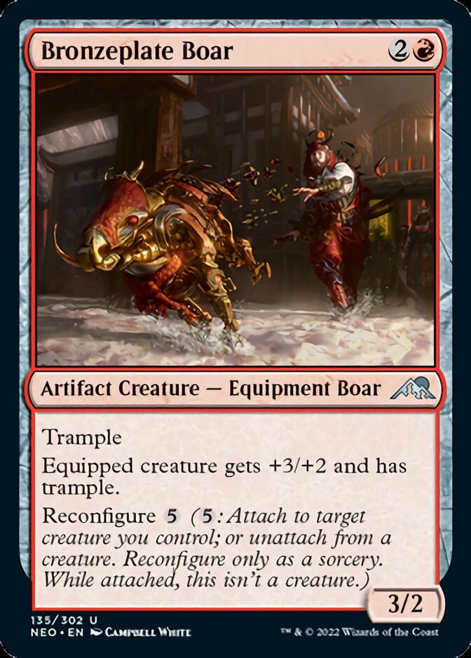 Bronzeplate Boar [Kamigawa: Neon Dynasty] [Foil]