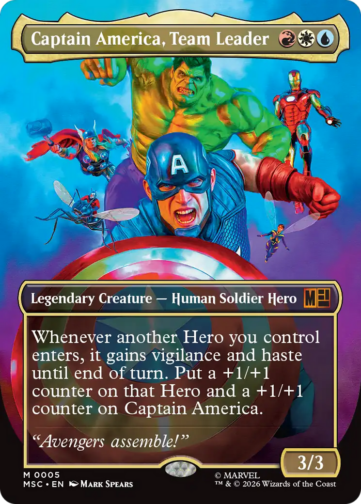 Captain America, Team Leader (Borderless) [Marvel Super Heroes Commander] [Foil]