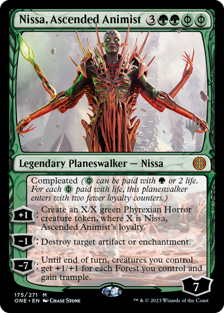 Nissa, Ascended Animist (Promo Pack) [Phyrexia: All Will Be One Promos] [Foil]