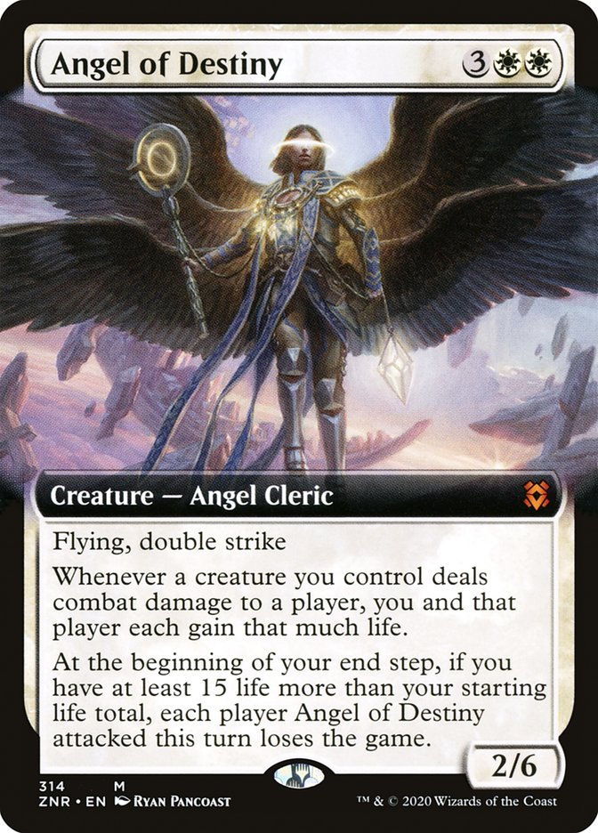Angel of Destiny (Extended Art) [Zendikar Rising] [Foil]