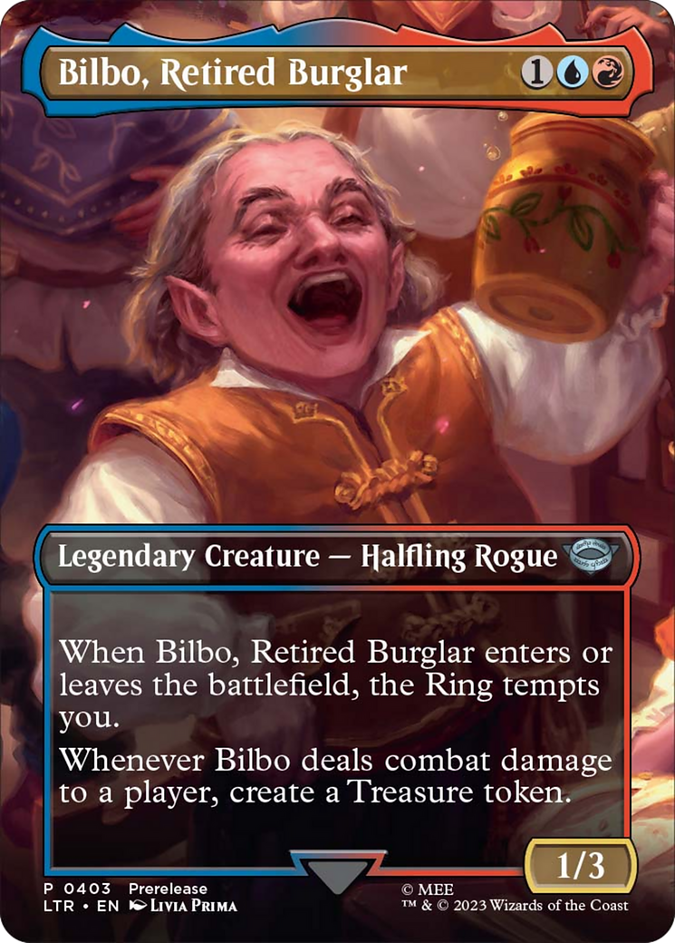 Bilbo, Retired Burglar (Borderless Alternate Art) [The Lord of the Rings: Tales of Middle-Earth] [Foil]