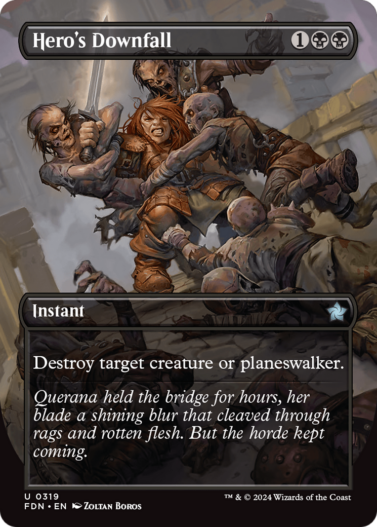 Hero's Downfall (Borderless) [Foundations] [Foil]