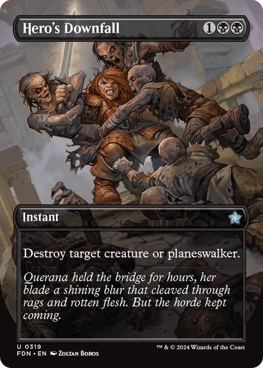 Hero's Downfall (Borderless) [Foundations] [Foil]