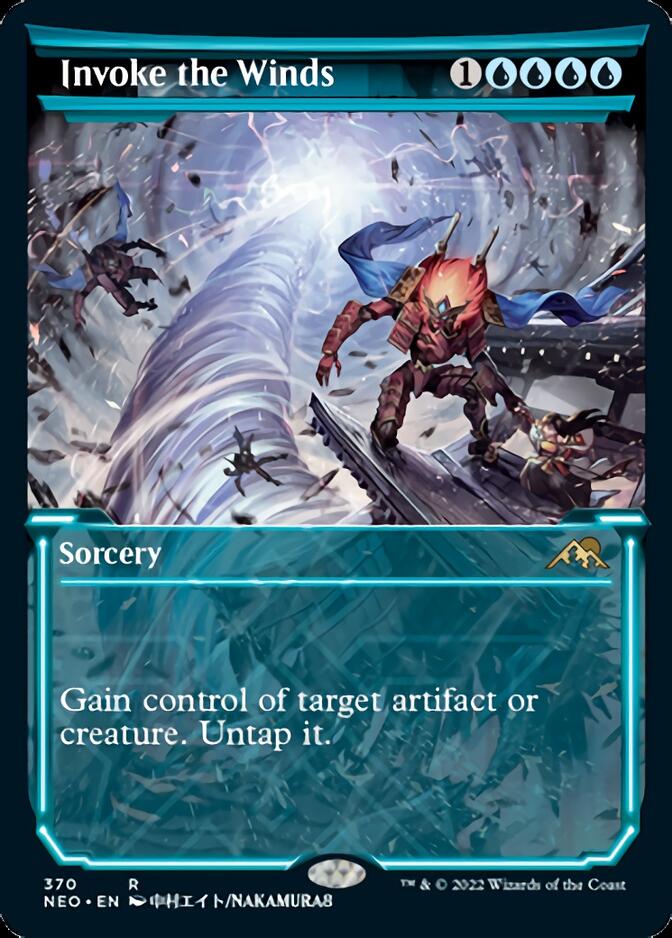 Invoke the Winds (Showcase Soft Glow) [Kamigawa: Neon Dynasty] [Foil]
