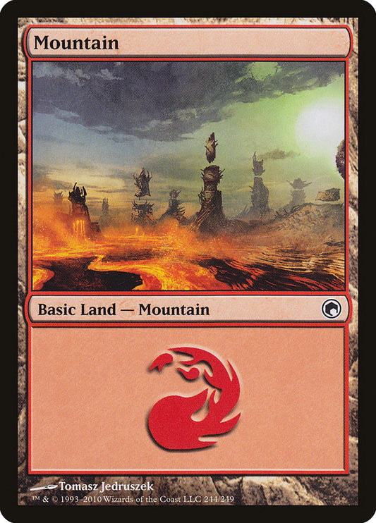 Mountain (244) [Scars of Mirrodin] [Foil]