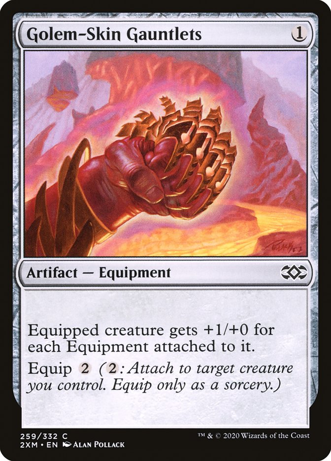 Golem-Skin Gauntlets [Double Masters] [Foil]