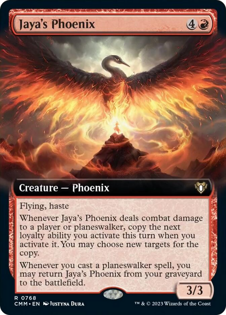 Jaya's Phoenix (Extended Art) [Commander Masters] [Foil]