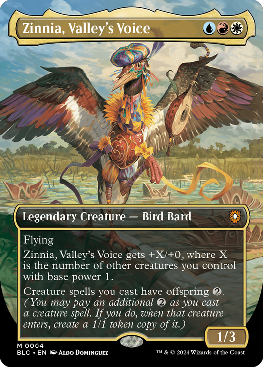 Zinnia, Valley's Voice (Borderless) [Bloomburrow Commander] [Foil]