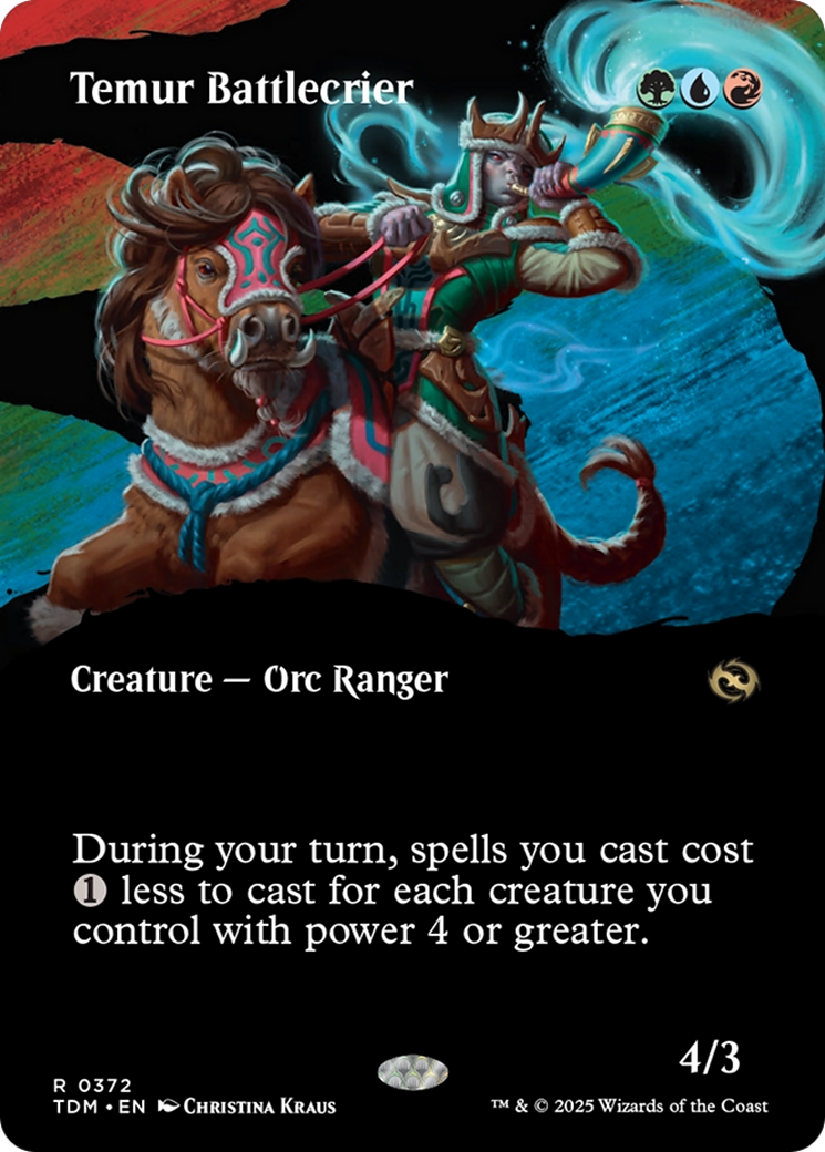 Temur Battlecrier (Borderless) [Tarkir: Dragonstorm] [Foil]