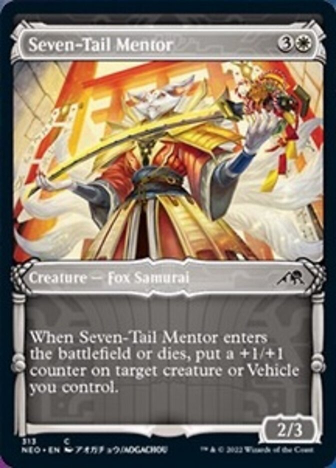 Seven-Tail Mentor (Showcase Samurai) [Kamigawa: Neon Dynasty] [Foil]