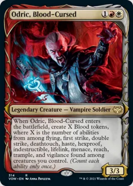 Odric, Blood-Cursed (Showcase Fang Frame) [Innistrad: Crimson Vow] [Foil]