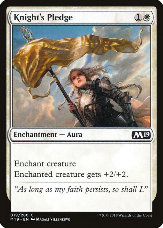 Knight's Pledge [Core Set 2019] [Foil]