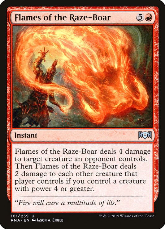 Flames of the Raze-Boar [Ravnica Allegiance] [Foil]