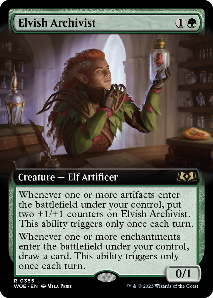 Elvish Archivist (Extended Art) [Wilds of Eldraine] [Foil]