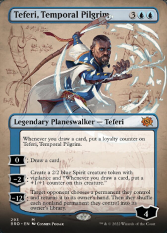 Teferi, Temporal Pilgrim (Borderless Alternate Art) [The Brothers' War] [Foil]