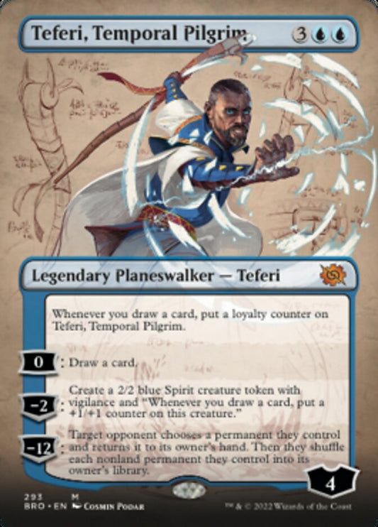 Teferi, Temporal Pilgrim (Borderless Alternate Art) [The Brothers' War] [Foil]