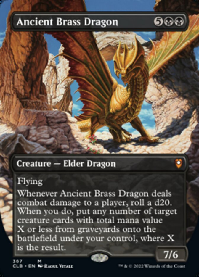 Ancient Brass Dragon (Borderless Alternate Art) [Commander Legends: Battle for Baldur's Gate] [Foil]