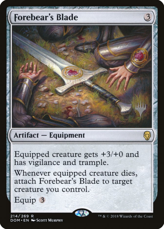 Forebear's Blade (Promo Pack) [Dominaria Promos] [Foil]