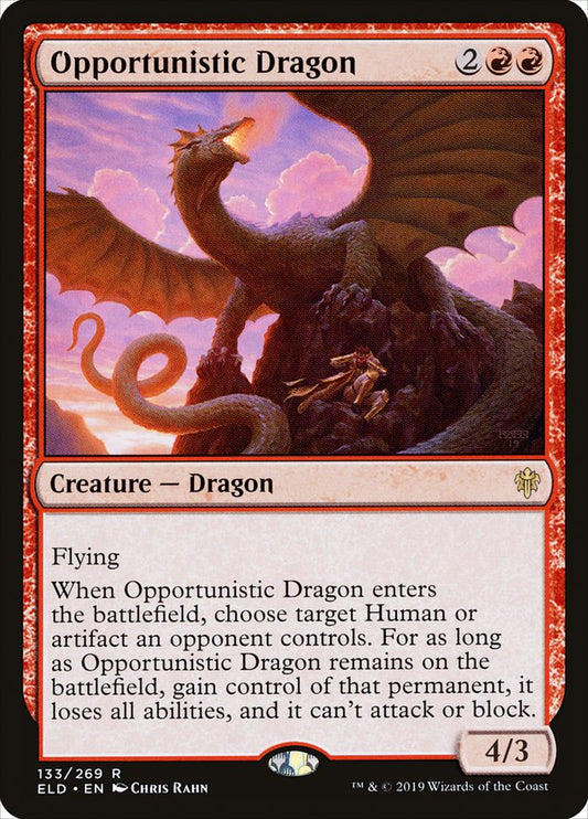 Opportunistic Dragon [Throne of Eldraine] [Foil]