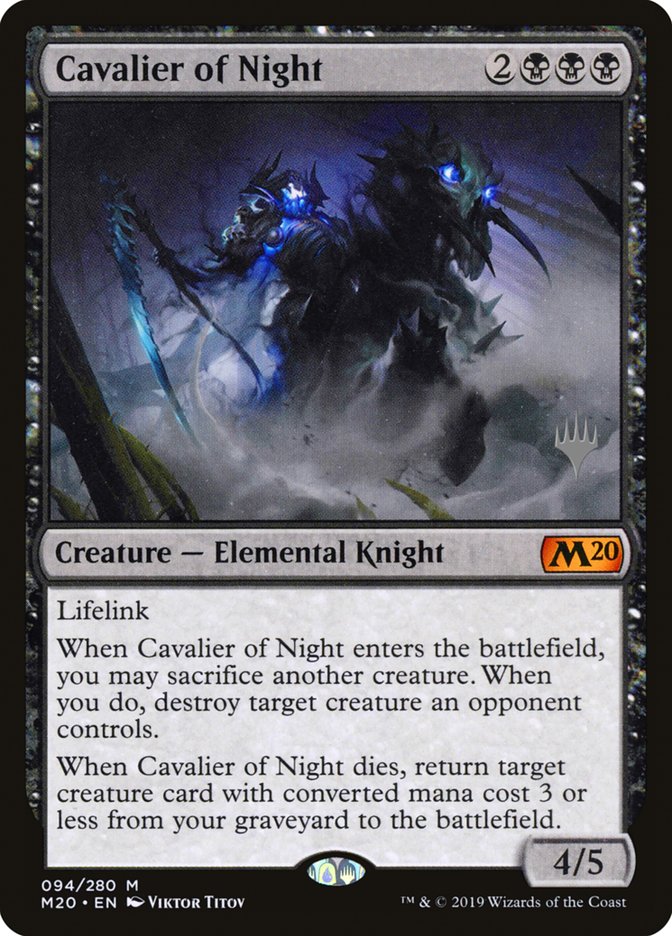 Cavalier of Night (Promo Pack) [Core Set 2020 Promos] [Foil]