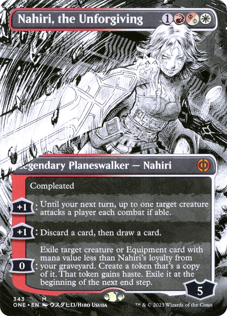 Nahiri, the Unforgiving (Borderless Manga) [Phyrexia: All Will Be One] [Foil]