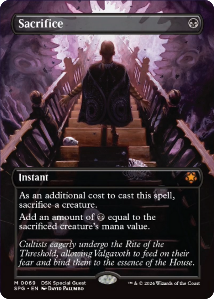Sacrifice (Borderless) [Duskmourn: House of Horror Special Guests] [Foil]