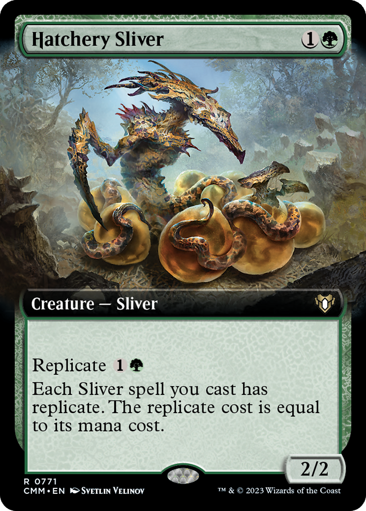 Hatchery Sliver (Extended Art) [Commander Masters] [Foil]