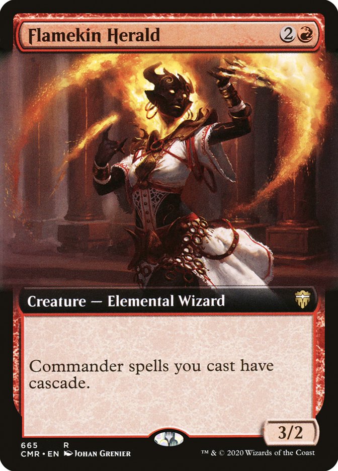 Flamekin Herald (Extended Art) [Commander Legends] [Foil]