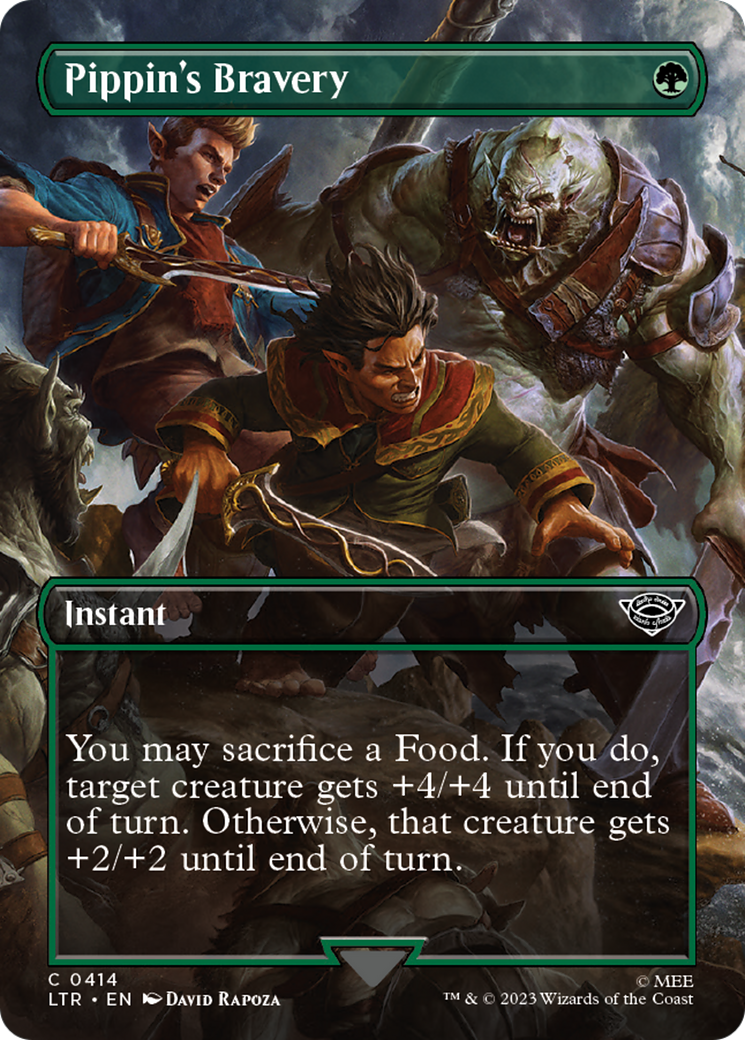 Pippin's Bravery (Borderless Alternate Art) [The Lord of the Rings: Tales of Middle-Earth] [Foil]