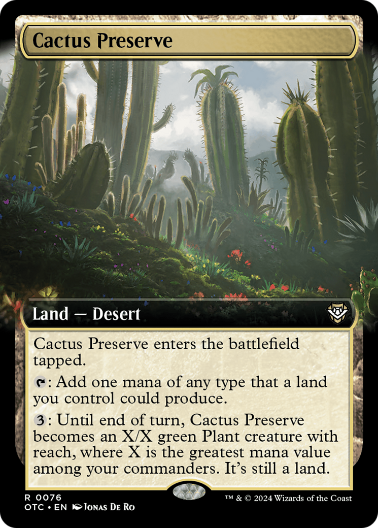 Cactus Preserve (Extended Art) [Outlaws of Thunder Junction Commander] [Foil]