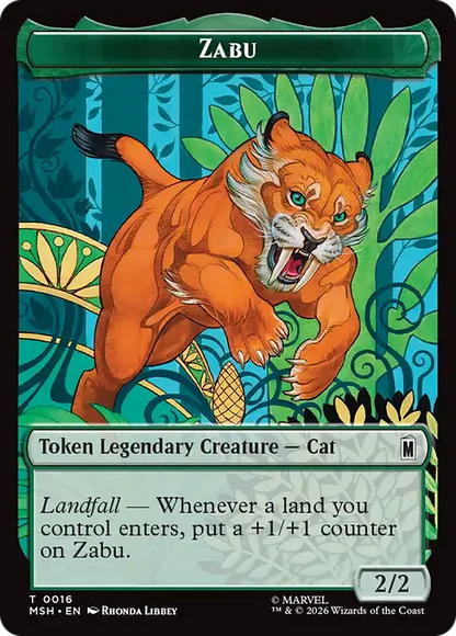 Redwing // Zabu Double-Sided Token [Marvel Super Heroes]