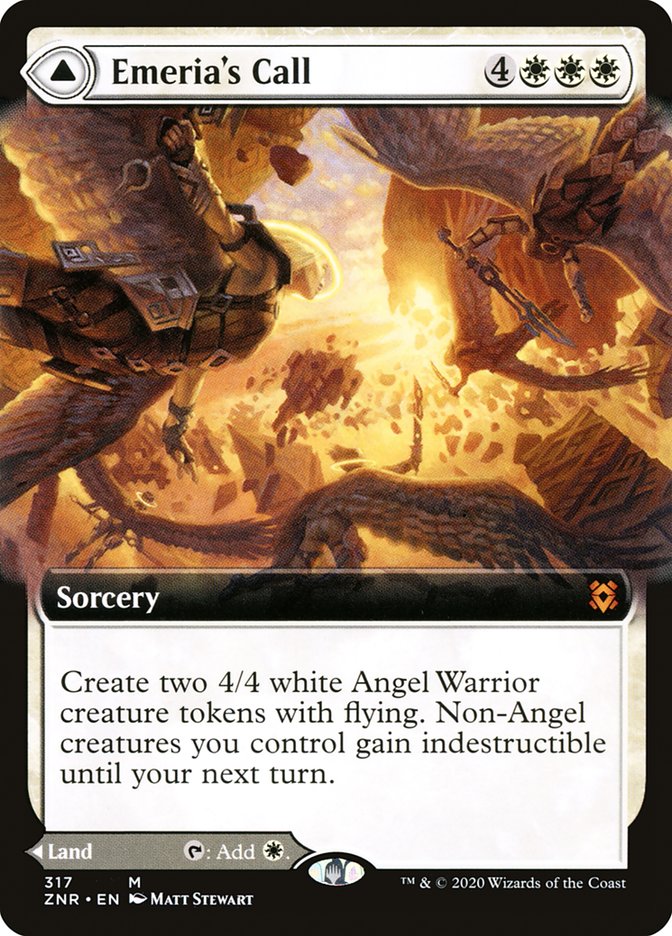 Emeria's Call // Emeria, Shattered Skyclave (Extended Art) [Zendikar Rising] [Foil]