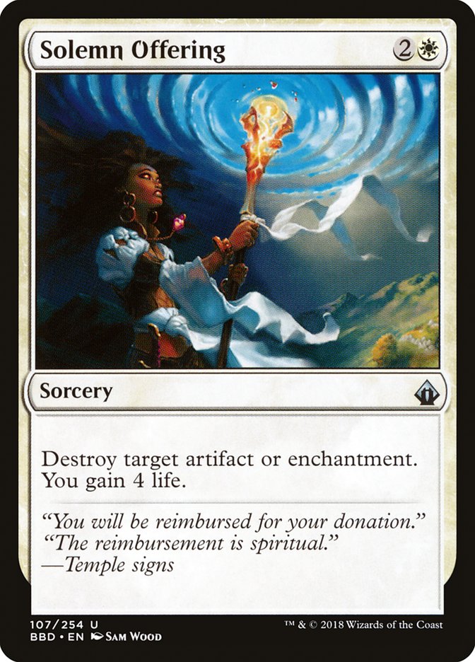 Solemn Offering [Battlebond] [Foil]