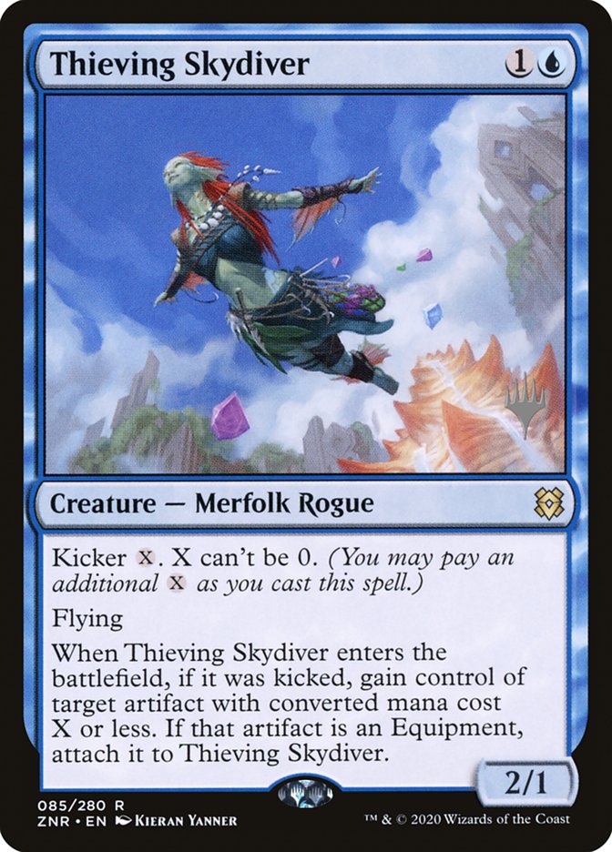 Thieving Skydiver (Promo Pack) [Zendikar Rising Promos] [Foil]
