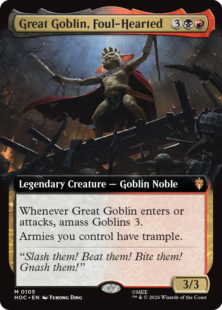 Great Goblin, Foul-Hearted (Extended Art) [The Hobbit: Eternal-Legal] [Foil]