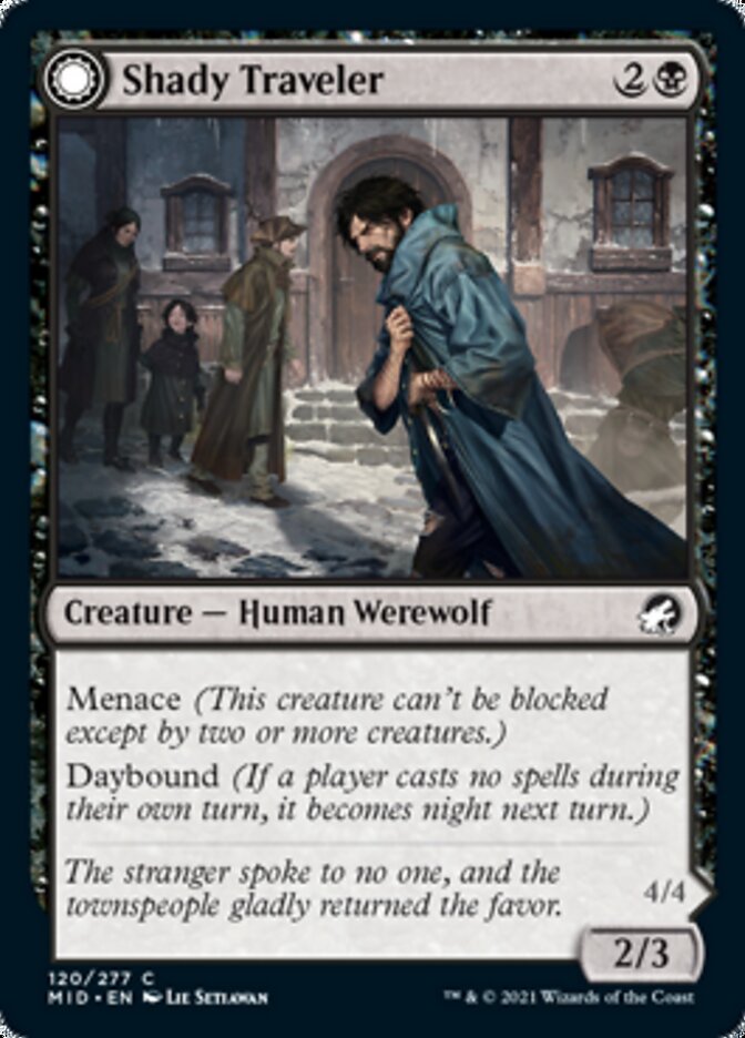 Shady Traveler // Stalking Predator [Innistrad: Midnight Hunt] [Foil]