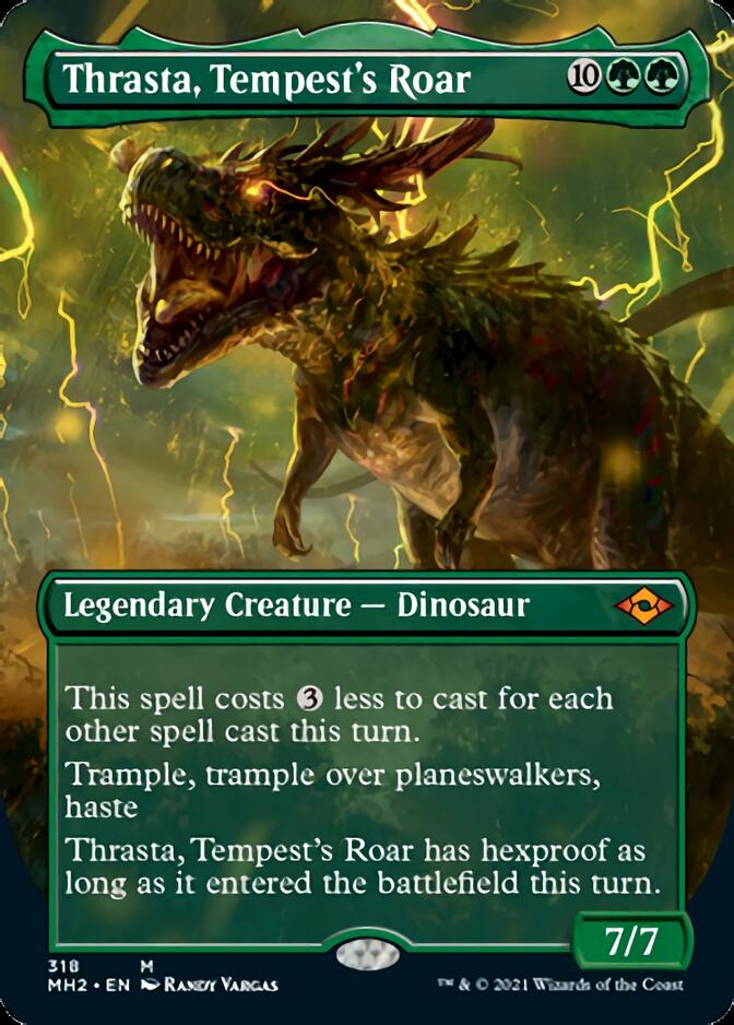 Thrasta, Tempest's Roar (Borderless Alternate Art) [Modern Horizons 2] [Foil]
