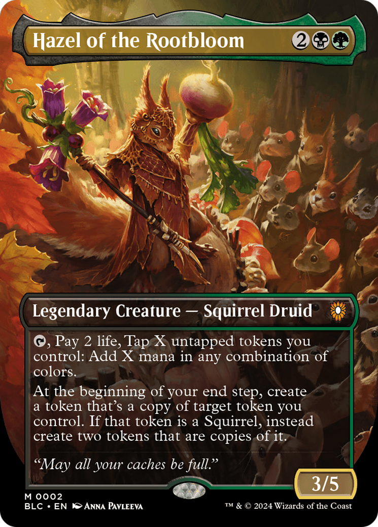 Hazel of the Rootbloom (Borderless) [Bloomburrow Commander] [Foil]
