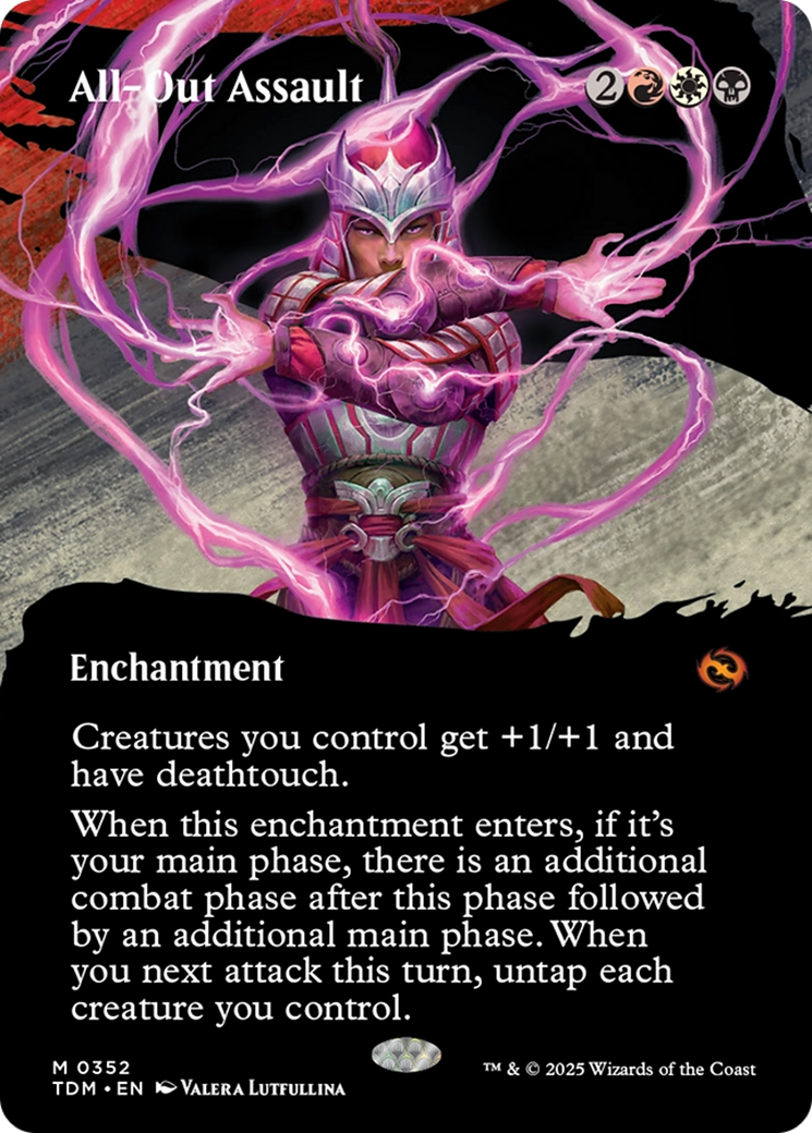 All-Out Assault (Borderless) [Tarkir: Dragonstorm] [Foil]
