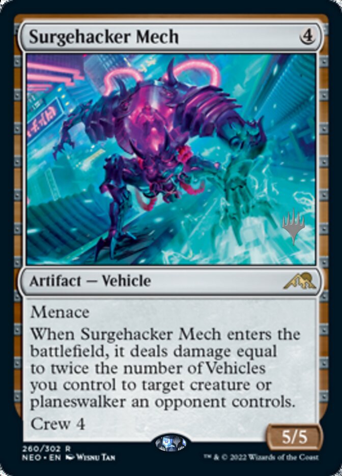 Surgehacker Mech (Promo Pack) [Kamigawa: Neon Dynasty Promos] [Foil]