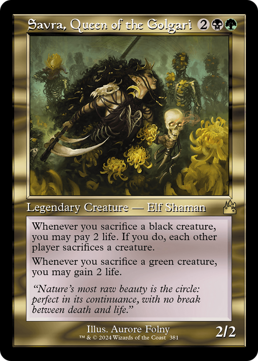 Savra, Queen of the Golgari (Retro Frame) [Ravnica Remastered] [Foil]