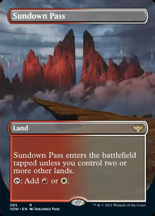 Sundown Pass (Borderless Alternate Art) [Innistrad: Crimson Vow] [Foil]