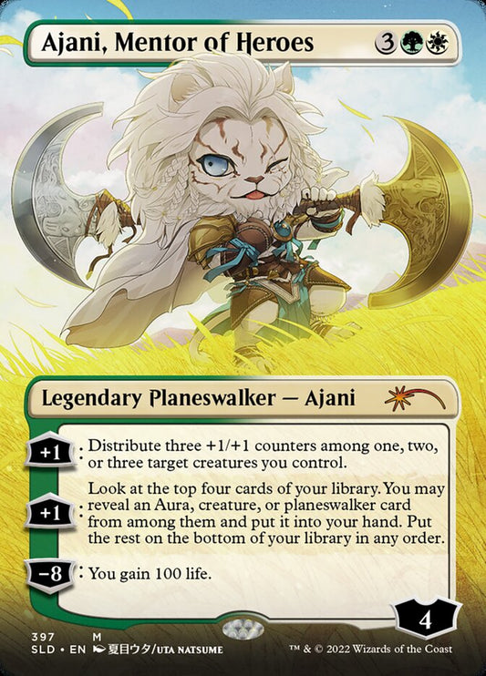 Ajani, Mentor of Heroes (Borderless) [Secret Lair Drop Series] [Foil]
