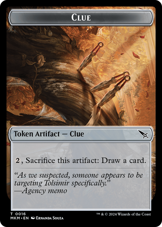 Clue (0016) // A 0043 Double-Sided Token [Murders at Karlov Manor Tokens] [Foil]