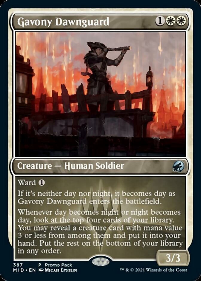 Gavony Dawnguard (Promo Pack) [Innistrad: Midnight Hunt Promos] [Foil]