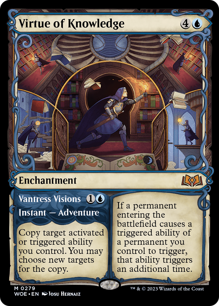 Virtue of Knowledge // Vantress Visions (Showcase) [Wilds of Eldraine] [Foil]